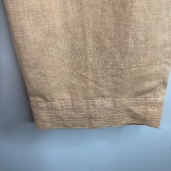 J Jill Garment Dyed Linen Pant LP Wide Leg Pull On Crop Boho Lagenlook Peach - Picture 5 of 11